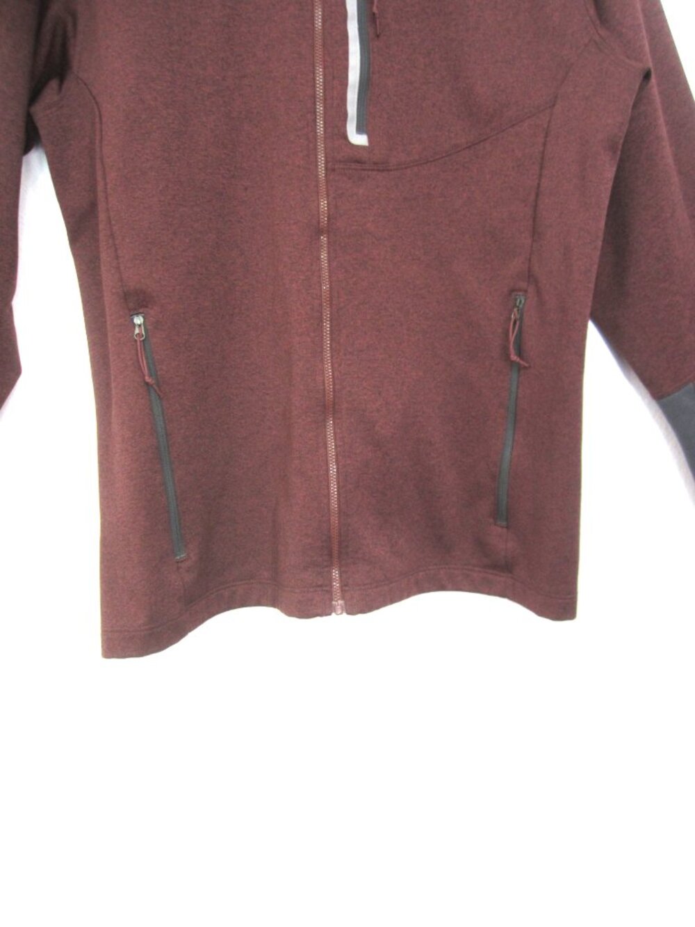 The North Face Men’s L Canyonlands Full Zip Maroon Heather Fleece Hoodie Jacket - Picture 2 of 9